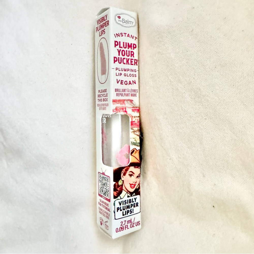The Balm Clear Plumping Lip Gloss Full Size New Vegan Plump Your Plucker